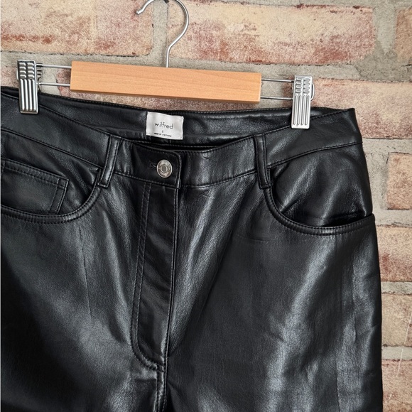 Aritzia Wilfred Melina Black Vegan Leather High Rise Pants - Picture 4 of 11
